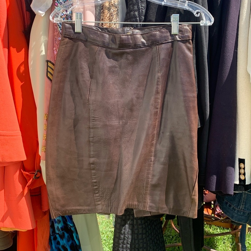 🤎Vintage Brown Leather skirt🤎